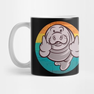 Funny Manatee Vintage Retro Humor Mug